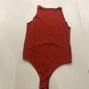 Free People (intimately), High Neck Tank Top Burnt Orange Bodysuit, Size M/L